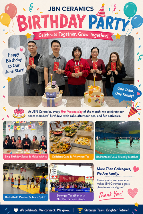 Celebración del cumpleaños de junio de JBN Ceramics: compartiendo alegría, amistad y espíritu de equipo